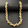 Pendant Necklaces High End Men's All Zircon Jewelry Twisted Gold Rope Necklace