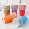 10 unids/set taza desechable colorida 250 ml bebidas de fiesta copas de vino jardín de infantes DIY taza de papel hecha a mano hogar cocina taza de café BH8039 TYJ