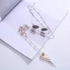 Подвесные ожерелья Eloyhi Women Ожерелье простое большое сердце двойное цвето