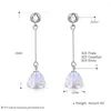 Boucles d'oreilles pendantes Hemiston 925 en argent Sterling fleur coréenne cristal Long pendentif femme bijoux cadeau pour les femmes