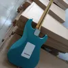 Sol El 6 Dizeler Metal Mavi Elektrikli Gitar Abalone Kakılış SSS Pikapları Sarı Akçaağaç Kıvrılığı Özelleştirilebilir