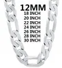 Chokers Solid 925 Stamped Silver Color Necklace For Men Classic 12mm Cuban Chain 18-30 Inch Charm High Quality Fashion Jewelry Wedding 221128