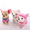 Plush Dolls Electronic Pet Robot Dog Zipper Spacerujący śpiewając interaktywna zabawka z torbą dla dzieci Prezenty urodzinowe 221129