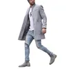 Herr ull blandar moderock förtjockad vindbrytare varm Autumn Winter Solid Color Long Outwear Cardigan Topps 221129