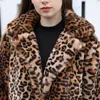 Kvinnors päls faux modeklocka kvinnor vinter avslappnad spliced ​​leopard tryck jacka kvinnlig tjock varm mid-long plysch ytterkläder 221128