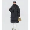 Damskie puch Parkas Kobiety zielona średnia długość kurtki stojak kołnierzyka Fash Mash Windproof Grusten Duck Down Feather Puffer Winter Emewear 221128