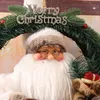 دمى Plush Christmas Christmas Electric Dolor Decoration قلادة Santa Claus الزهور الإكليلي