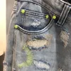 Jeans da uomo in tessuto ricamato ricamato pesanti uomini infiniti donne qualita joggers pantaloni buchi vecchi jean cargo pantaloni