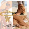 Anklets U7 Cute Butterfly For Women Gold 4mm Figaro Chain Butter Charm Ankle Bracelets Girls Jewelry 8.5 IN Adjustable A342