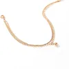 Fußkettchen Mode Perle Fußkettchen Rose Gold Farbe Edelstahl Doppelschicht Link Kette Strand Urlaub Fuß Schmuck Frauen