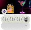 Coasters LED Novelty Lighting 6cm 4 LEDS GLOW BOTTLE LIGHTS FANTASY Sticker Coaster Discs Lamp för julfest bröllopsfältdekor