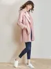 Kvinnors dikerockar Windbreaker 2022 Kvinnors kappa för koreanska kläder Långa kvinnor Spring Autumn Pink Overcoat KJ5909