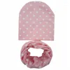 Hats 2022 Autumn Winter Crochet Children Hat Scarf Set Kids Skullies Beanies Cotton Collar Cap Baby Child