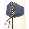 Belts Ultra Plus de cinto largo Fabric Fabric Elastic Corset Punk rebite amarrado a cintura Decoração de roupas de menina