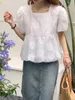 Blouses pour femmes Alien Kitty été crochet fleurs douces femmes Chic 2022 mode fleurs en vrac Vintage décontracté tenue de bureau dame Mujer