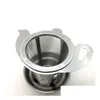 Kaffe te -verktyg Te Mesh Metal Infuser Rostfritt stål Cup Silter Leaf Filter med ER Nya kökstillbehör Infusers 417 N2 D DHK6S