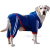 Big Dog Apparel Winter Dog Clothes 4 Ben Jumpsuit för stora hundar Varma mjuka mysiga doggyrockar Pet Cosplay Costumes Party Dressing Up Hooded Sweatshirt A446