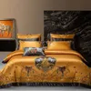 Beddengoed sets Europees aristocratisch goud vintage brokaat Egyptisch katoen geborduurde luxe set quilt dekbed beddenbekleding 221129