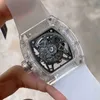 시계 손목 시계 디자이너 럭셔리 남성 기계식 시계 와인 배럴 Richa Milles RM35-02 시리즈 2 완전 자동 크리스탈 케이스 테이프 남성
