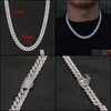 Chains 724inch S925 Sterling Sier 8mm Round Cuban Link Chain Chokers Necklace Bling Iced Out Rapper Jewelry for Men w Dhgarden Dhpwp