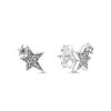 Köpüklü Asimetrik Yıldızlar Stud Küpeler Pandora moda için orijinal kutu ile gerçek gümüş