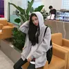 여성용 후드 땀 셔츠 zip up 여자 까마귀 봄 한국 긴 슬리브 보라색 달콤한 셔스 느슨한 캐주얼 재킷하라 주쿠 세련된 여자 옷 221129