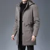 Hommes Down Parkas Top Qualité Rembourré Marque Casual Mode Épais Chaud Hommes Longue Parka Veste D'hiver Avec Capuche Coupe-Vent Manteaux Vêtements 221129