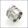 Pierścienie zespołowe trzy pierścienie z diamentowym błotem i tytanowo stalowy pierścień Drop dostawa biżuteria Dhgarden DH35A