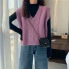 여자 스웨터 2020 스프링 클라스 틱 빈티지 알스 테스트 느슨한 소매 소매 vhals 여성 니트 탑 최신 유행 한국 패션 조끼 여성 J220915