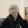 Breda randen hattar hink koreanska kvinnor vinter söta och ljusa siden stickade kepsar mode öronskydd skid hatt varm ins beanie gorros 221128