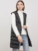 Gilets pour femmes 2022 Topest automne hiver femmes gilet sans manches à capuche ultra léger mi-longueur poches décontractée dame matelassée duvet de canard