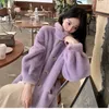 Women s Fur Faux Fashion ry Jacket Coat Stand Collar Vintage Lambswool Femme Thick Winter Abrigo Streetwear 221128