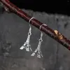 Orecchini Pendenti Goccia Est Fashion Argento Sterling 925 Antico Simbolo Parigi Torre Eiffel Per Donna