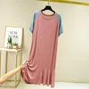 Women's Sleepwear Summer Casual/Sexy Nightgown For Women Elastic Nightdress Women's Modal O-Neck Short Sleeve Nightwear Fashion Home