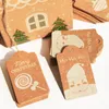 Christmas Decorations 50pcs/Set Kraft Paper Pattern Tag Multi Purpose DIY Handmake Craft Price Label Cards Wedding Party Decoration