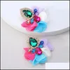 Dangle Chandelier Flower Big Hanging Earrings For Women Girl Trend Luxury Design Lace Cotton Petals Fairy Elegant Jewelry D Dhgarden Dhdmk