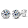 aleerig free men women silver arock agring round moissanite diamond arock studs nice gift