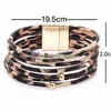 Charmarmband Leopard PU -armband Bangle l￤der Wrap armband Handgjorda Mtilayer manschettarmband med magnetisk l￥s f￶r flickor Wom DHMA8