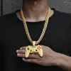 Pendant Necklaces Trendy Hip Hop Style Necklace Two-tone Punk Game Controller Handle Rhinestone Cuban Chain Exquisite Gift