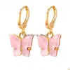 Dangle Chandelier Fashion Women Small Butterfly Dangle Earrings Animal Sweet Colorf Acrylic Earring Statement Girls Party Jewelry Dhue9