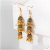 Dangle Chandelier Womens Retro Long Gold Jhumka Dangle Earring Indian Jewelry Classic Bells Tassel Drop Earrings Delivery Dhv6Y