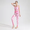 Actieve sets 1/2/3/4 PCS Women High Tailled Tie-Dye Naadloze Yoga Set Running Training Sportswear Gym Hip Lift Leggings Sport Suit