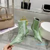 Toppdesigner Satin Crystals Boots All-Over Syntetic Crystals Luxury Gemensamt kvinnors botten icke-halk Ankelstövlar Färgstorlek 35-40