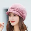 Beanie/Skull Caps Beanieskull Women Rabbit Päls stickade hattar Casual Solid Color Autumn Girls Winter Hat Female Bonnet Boina Feminino 221129