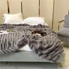 Couverture haut de gamme en fausse fourrure de lapin, chaude, douce et épaisse pour les lits, confortable, respectueuse de la peau, de luxe, 221130