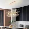 Lampes suspendues nordique moderne Simple salon cristal salle à manger lustre créatif Led Art Bar magasin de vêtements chambre chaude