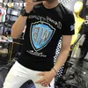 Camisetas masculinas camiseta casual letra masculina broca quente shinestone manga curta 2022 verão de alta qualidade design de algodão camisetas de algodão roupas 4xl t2221130