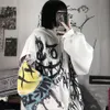 Kvinnors hoodies tröjor gotiska japan tecknad hip hop tröja överdimensionera kvinnor vår höst roliga punk toppar kvinnor kläder flicka 221129