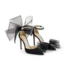 2023 sandales Averly pompes nœuds chaussures avec boîte femmes talons hauts Aveline sandale avec asymétrique gros-grain maille Fascinator
