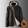 メンズベストプラスサイズの冬のジャケットパーカーは、取り外し可能なフードアウトドアスポーツトレッキングハイキング221130でフリース並んでいる温かいコートを厚くします